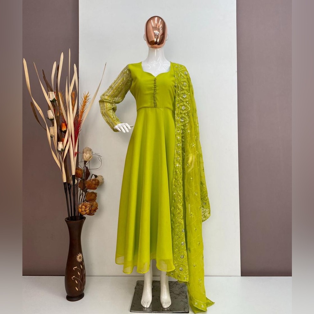 COPY - Black Embroidery Work Anarkali Style Gown